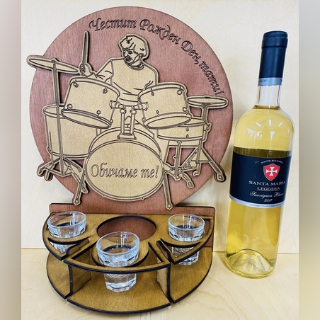 Тематичен мини бар за бутилка алкохол- Барабани