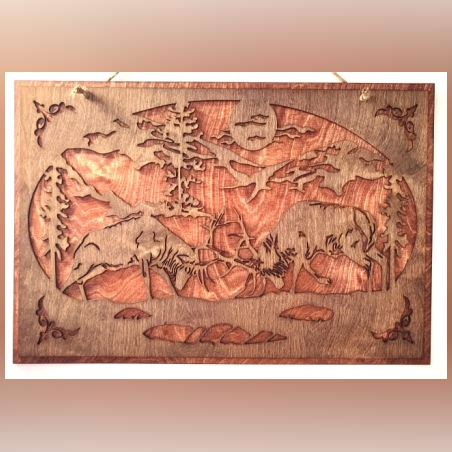 ДЪРВЕНО ПАНО ЗА СТЕНА-ЕЛЕНИ В БИТКА