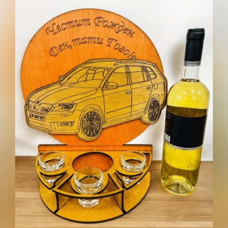 Тематичен мини бар за бутилка алкохол- Шкода комби