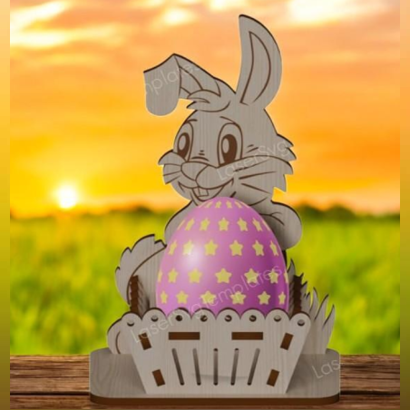 Уникална дървена поставка за яйце – ЗАЙЧЕ