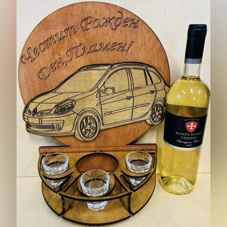 Тематичен мини бар за бутилка алкохол- Рено Меган комби