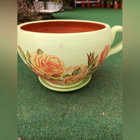 керамичен чайник - зелен