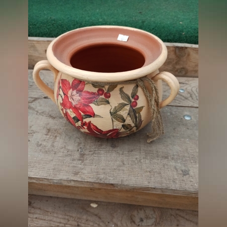 Керамично гърне- цветя  ф 19см