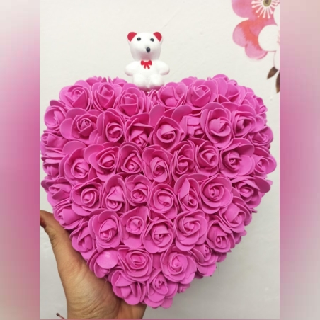 сърце с рози от фоам