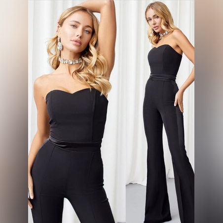 Дамски гащеризон в черно тип бюстие