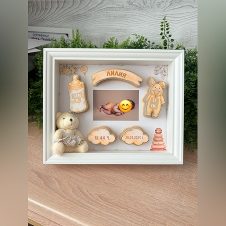 Рамка визитка за новородено Лилия