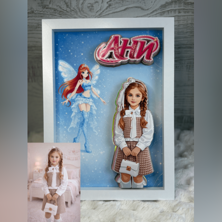 CRAFTONA Рамка с 3д изображение по снимка - Winx магия