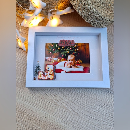 CRAFTONA Коледна рамка за снимка с 3D елементи – мече Милен
