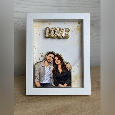 CRAFTONA Рамка с 3д изображение по снимка - подарък за любов