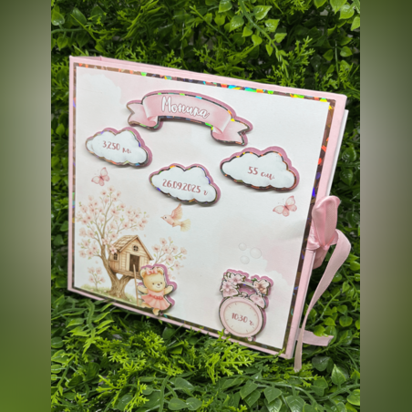 CRAFTONA Албум дневник с ринг механизъм - розово мече