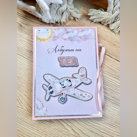 Мини албум визитка с карти „Животни в розово“