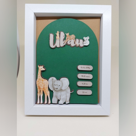Рамка визитка за бебе с животни