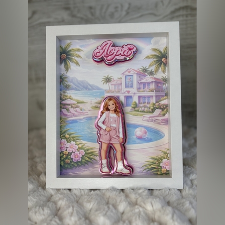 CRAFTONA Рамка с 3д изображение по снимка - Барби свят за дете