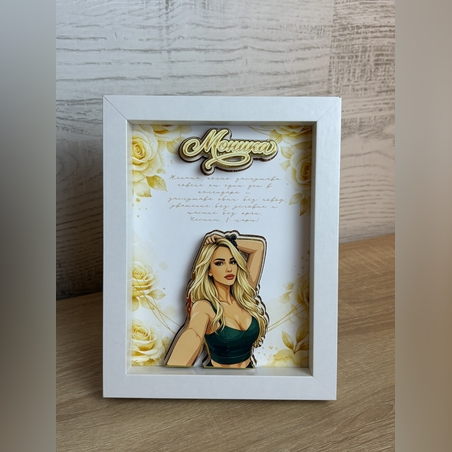CRAFTONA Рамка със снимка и златни рози - подарък за 8 март