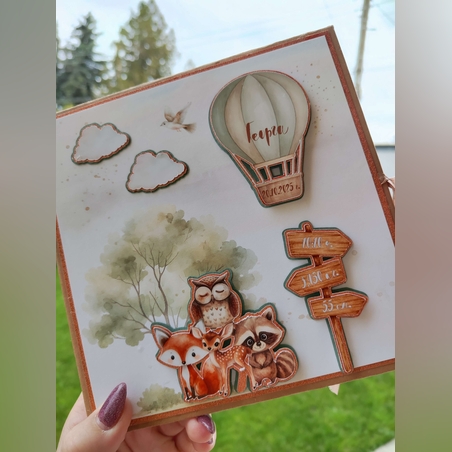 Бебешки албум за спомени „Горски животни“ – персонализиран