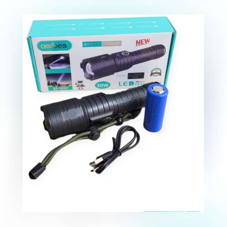 Мощен LED фенер Aerbes AB-SD04 30W 1000lm 1km с Дисплей