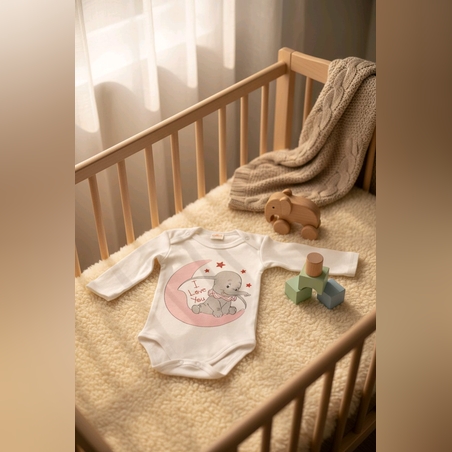 Боди със слонче I Love You