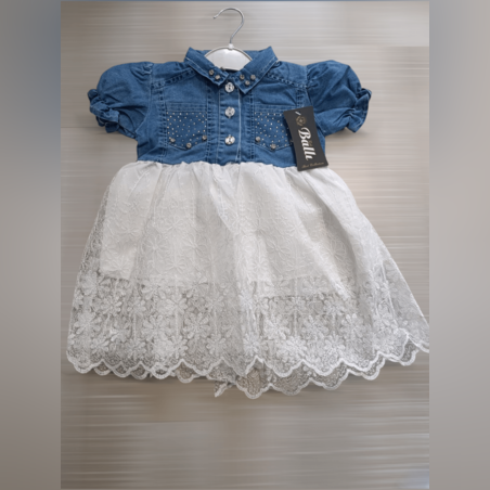 Дънкова рокля с дантела