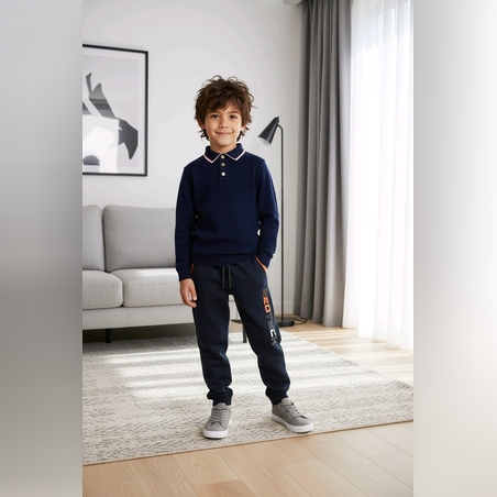 Долнище черно с оранжев надпис