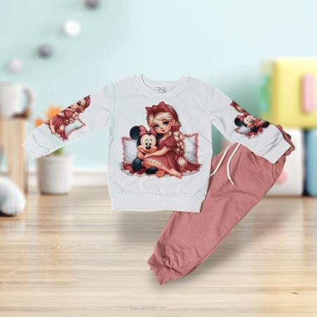 Комплект с момиче и Мини Маус пепел от рози