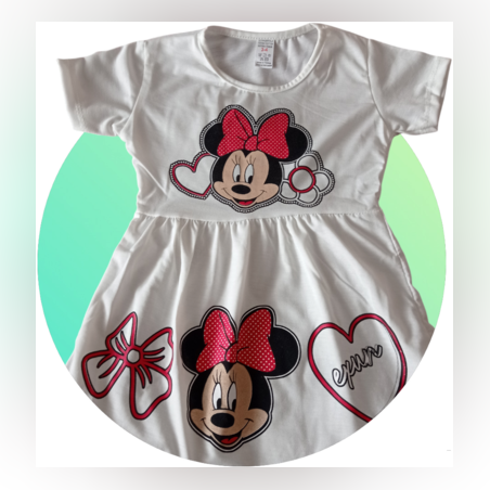 Бяла рокля с Мини Маус