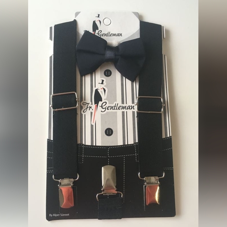 Папийонка с тиранти в черно