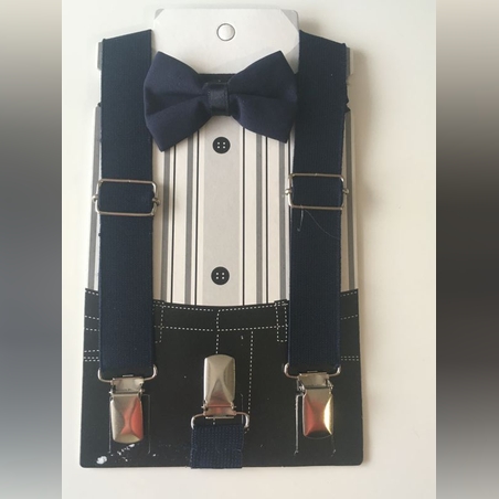 Папийонка с тиранти в тъмно синьо