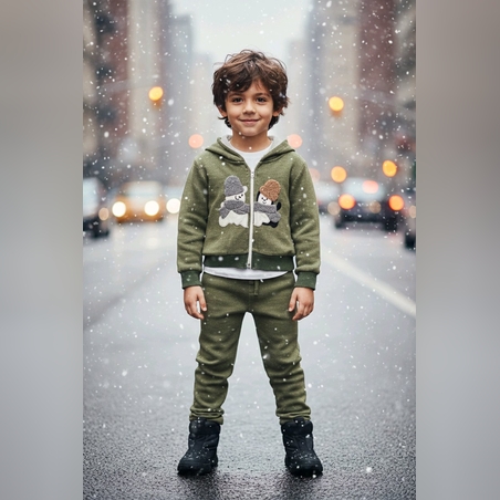 Зимно- есенен сет от 3 части зелен