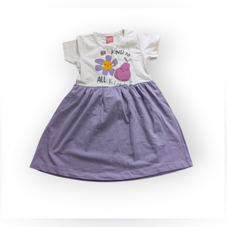 Рокля с цвете в лилаво