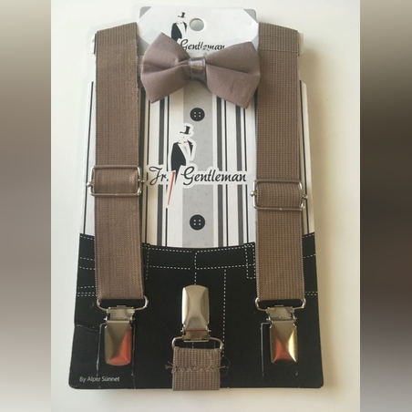 Папийонка с тиранти в бежово