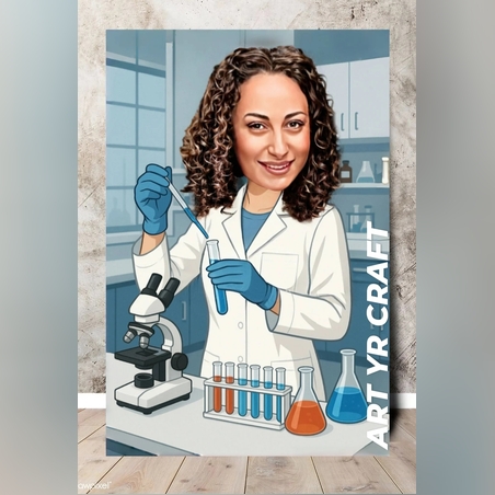 🔬 Персонализирана карикатура за учен, биолог или химик – Вдъхновено от науката! 🧪