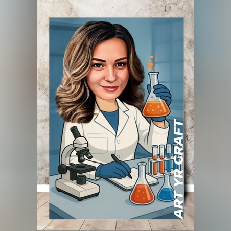 🧪 Персонализирана карикатура „Ученият в лабораторията“ 🔬