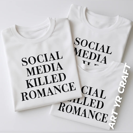 🖤 Тениска “Social Media Killed Romance” – стил с послание