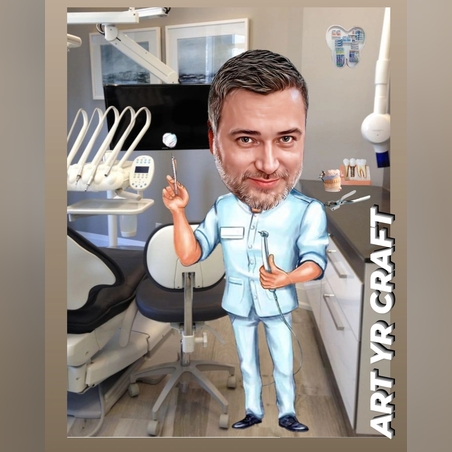 🦷 Персонализирана карикатура – Зъболекарят с усмивка!