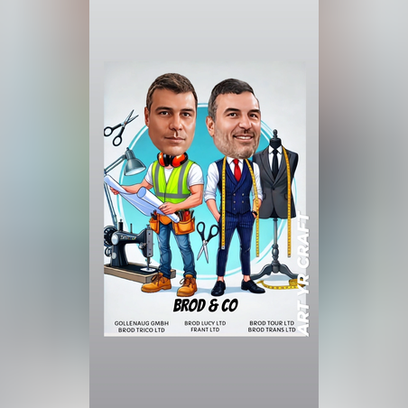 👔 Персонализирана карикатура – Двама професионалисти, един екип!