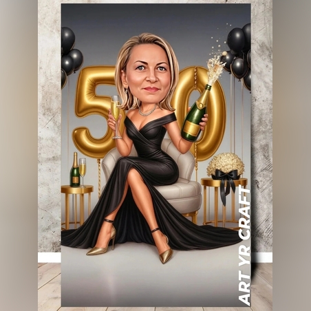 Дигитална карикатура за юбилей 50