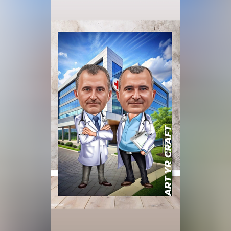 🩺 Персонализирана карикатура „Доктор“ – оригинален подарък за лекар или медицински специалист 👨‍⚕