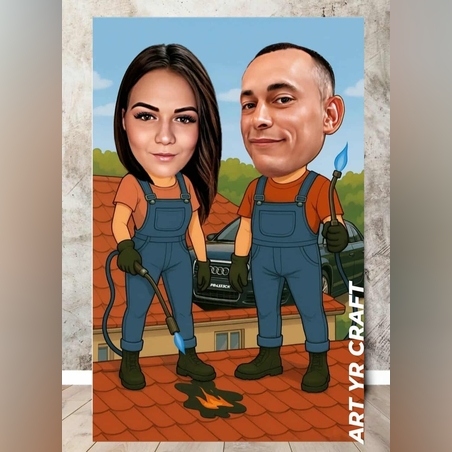 🎨 Забавна двойна карикатура – оригинален персонализиран подарък!