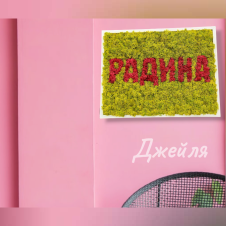 Пано с вградено име със скандинавски мъх