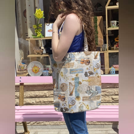 Текстилна чанта с музикални инструменти