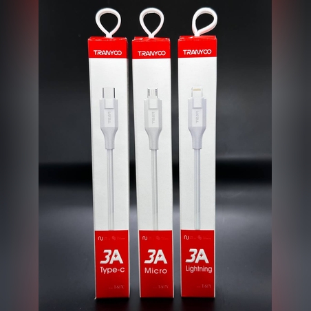 Кабел с бързо зареждане 3А и защита против прегъване Type C към USB A T-S17C