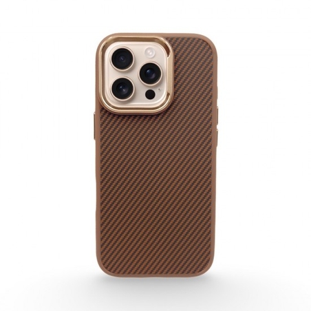 Premium Carbon Case TP-103 за iPhone 17 Pro Max - Titanium златист