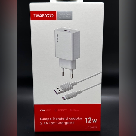 Комплект Fast Charge USB Адаптер 2.4а, 12w T-C01 Lightning кабел