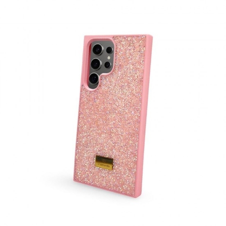 Луксозен кейс за телефон с блестящи камъни D130 за iPhone 17 Pro Max Розов
