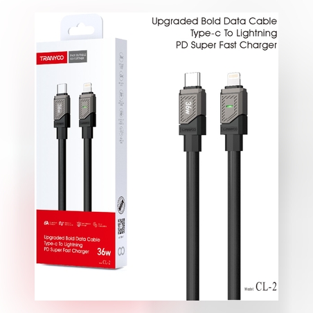 36w PD Super Fast Charging кабел Type C към Lightning с оплетка CL-2