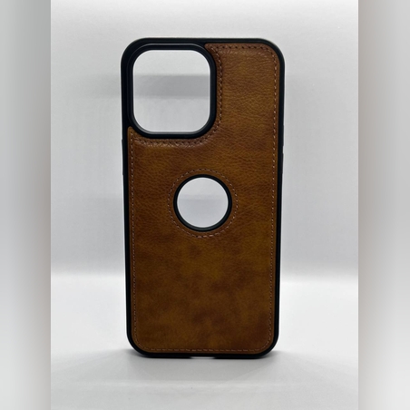 Луксозен,,кафяв,кожен,калъф,RT-17,за,iPhone,15,plus