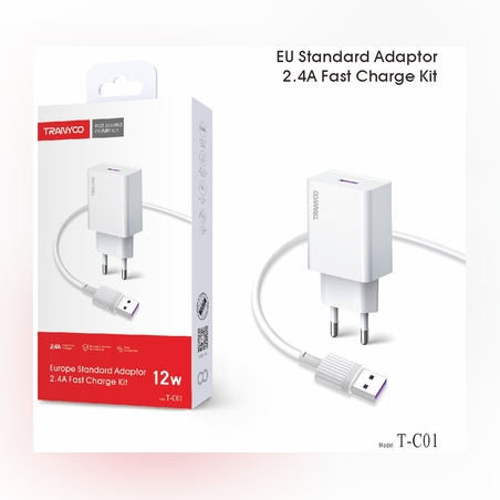 Комплект Fast Charge USB Адаптер 2.4а, 12w T-C01 TYPE C кабел
