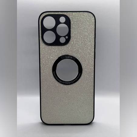 Искрящ, бял, луксозен калъф RT-13 за iPhone 13