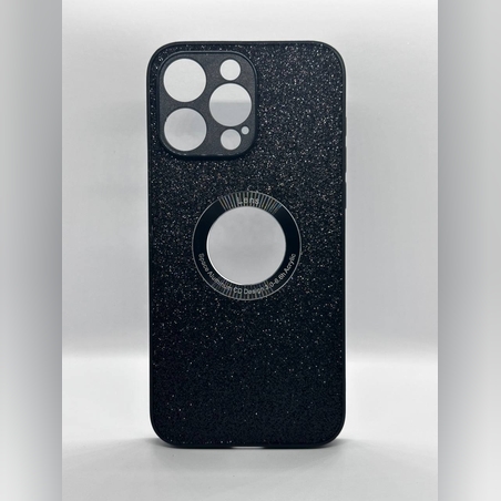 Искрящ, черен, луксозен калъф RT-13 за iPhone15 plus