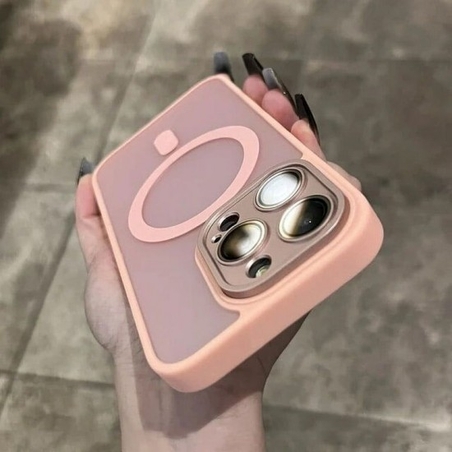 Луксозен кейс+MagsafeTP-27 +камера за iPhone 17 Pro Max - Розов